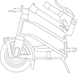 Scooter Outline Illustration Isolated Vector © panadesignteam