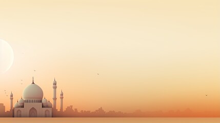 Naklejka premium Illustration of the beautiful shiny mosque and ramadan islamic culture icon.