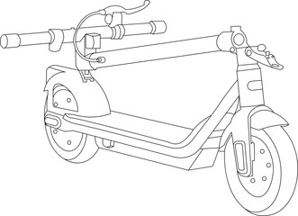 Scooter Outline Illustration Isolated Vector © panadesignteam