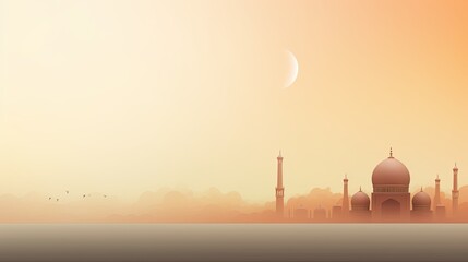 Obraz premium Illustration of the beautiful shiny mosque and ramadan islamic culture icon.