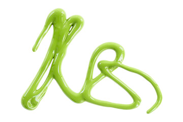 green watercolor drop zigzag isolated on transparent background