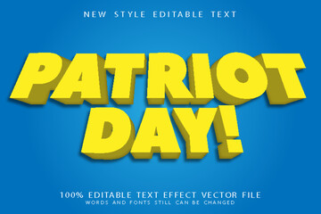 patriot day editable text effect emboss modern style