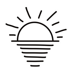 Fototapeta premium Sunset on the beach Icon, Sunset Icon, Sunrise Icon