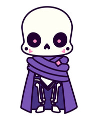 halloween skull with cape
