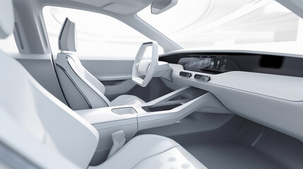 Styling concept of elegant modern car interiors, AI Generated image.