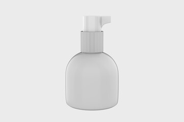 Pump bottle. cosmetic lotion bottle blank. Plastic body gel container or cream shampoo packaging product. 3d illustration up