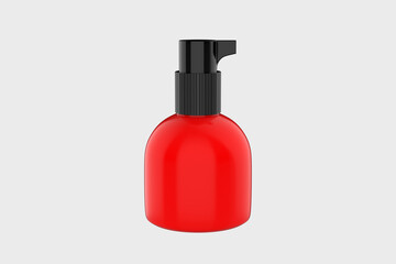 Pump bottle. cosmetic lotion bottle blank. Plastic body gel container or cream shampoo packaging product. 3d illustration up