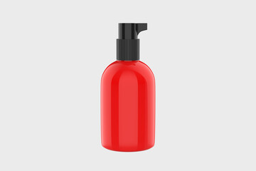 Pump bottle. cosmetic lotion bottle blank. Plastic body gel container or cream shampoo packaging product. 3d illustration up
