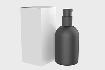 Pump bottle. cosmetic lotion bottle blank. Plastic body gel container or cream shampoo packaging product. 3d illustration up