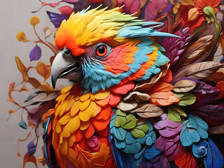 AI parrot  Photo . Colorful parrot