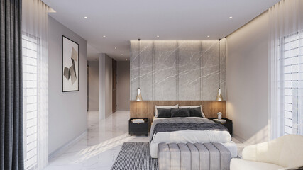 Fototapeta na wymiar The Art of Balancing Elegance and Simplicity in Your Bedroom Design