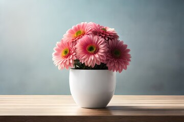 gerbera flower in vase - obrazy, fototapety, plakaty