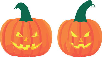Vector set Pumpkin isolated on white background