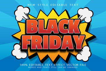 black friday editable text effect emboss comic style
