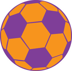 purple and yellow Soccer ball icon vector sign, illustration Ball, Football, Soccer, Sport Abstract Circle flat icon isolated on transparent Background.