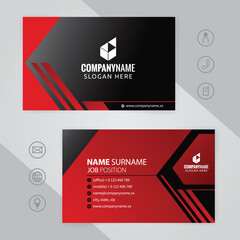 Set of red and black Modern Corporate Business Card Design Templates, vector eps 10
