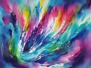 Flowing Watercolors: Artistic Abstract Background