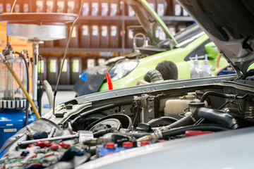 Fototapeta premium Auto repair service station , Automotive garages.