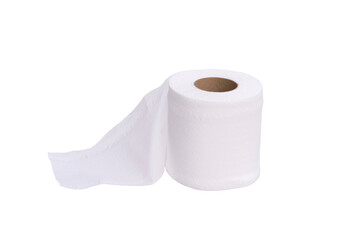 White tissue paper roll isolated on white background.