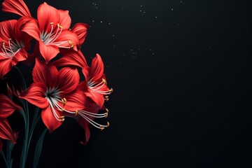 background with red flowers