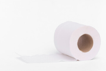 Tissue paper roll on white background