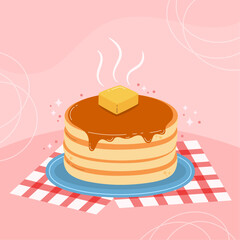 Flat design of cute pancake day illustration