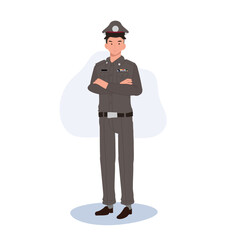 Confident Thai Law Enforcement Officer. Police offcer.