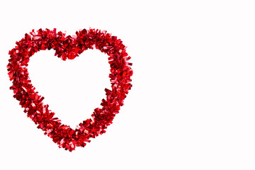 A red heart isolated on white background,The heart is decorated in valentine day