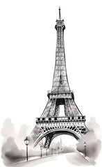 Obraz premium Simple eiffel tower illustration.