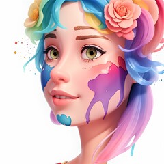 portrait of a woman with makeup and hairstyle