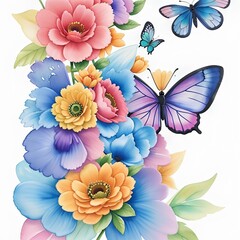 flowers and butterflies