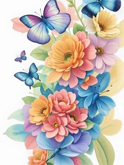 flowers and butterflies