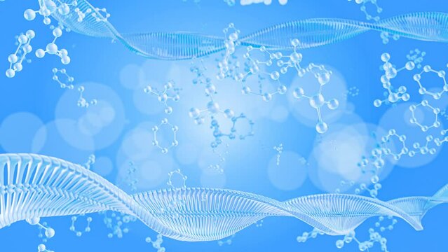 beauty serum cosmetic product. bubble serum and molecule background. Molecular structure of glass, biotechnology. fluconazole molecular structure flat model, azoles, chemical formular. 3d rendering