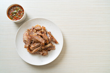 Grilled Pork Neck with Thai Spicy Sauce
