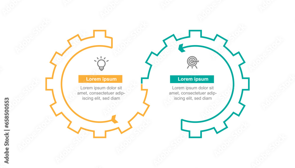Poster Business template infographic vector element with 2 step process 