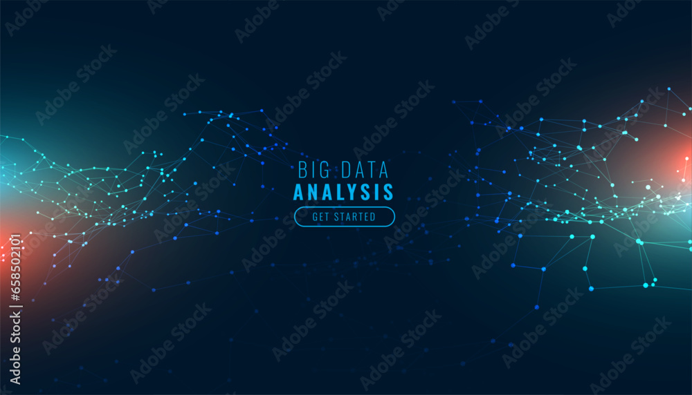Wall mural futuristic big data research banner with shiny light effect - Wall murals