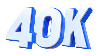 40K Follower Blue Number 3D