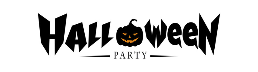 Happy Halloween Typography Vector with Gothic Handwritten Text. Design With Pumpkin Head. Trick or Threat