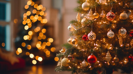 Christmas tree decoration background