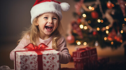 Fototapeta na wymiar children with Christmas presents
