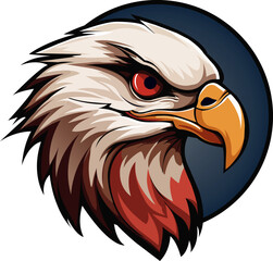 Eagle mascot head cartoon style color minimalist