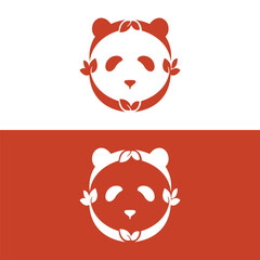 Panda logo design vector template, Loving baby pandas, vector illustration,panda bear cartoon illustration, panda line art logo design