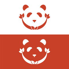 Panda logo design vector template, Loving baby pandas, vector illustration,panda bear cartoon illustration, panda line art logo design