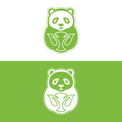Panda logo design vector template, Loving baby pandas, vector illustration,panda bear cartoon illustration, panda line art logo design