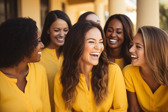 Authentic Expressions of Joy Illuminated through the Warm, Inviting Smiles of Various Vibrant Young Women Sharing Happiness