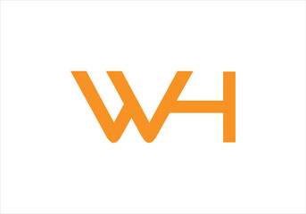 WH Letter Initial Logo Design, Vector Template