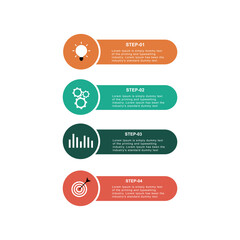 4 steps business infographic design templets