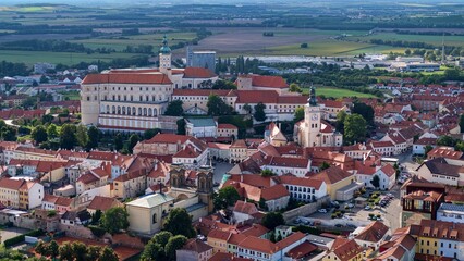 Mikulov city panorama with chateau