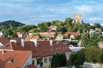 Mikulov city panorama with chateau