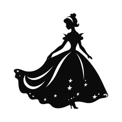 Silhouette of a bride in a wedding dress